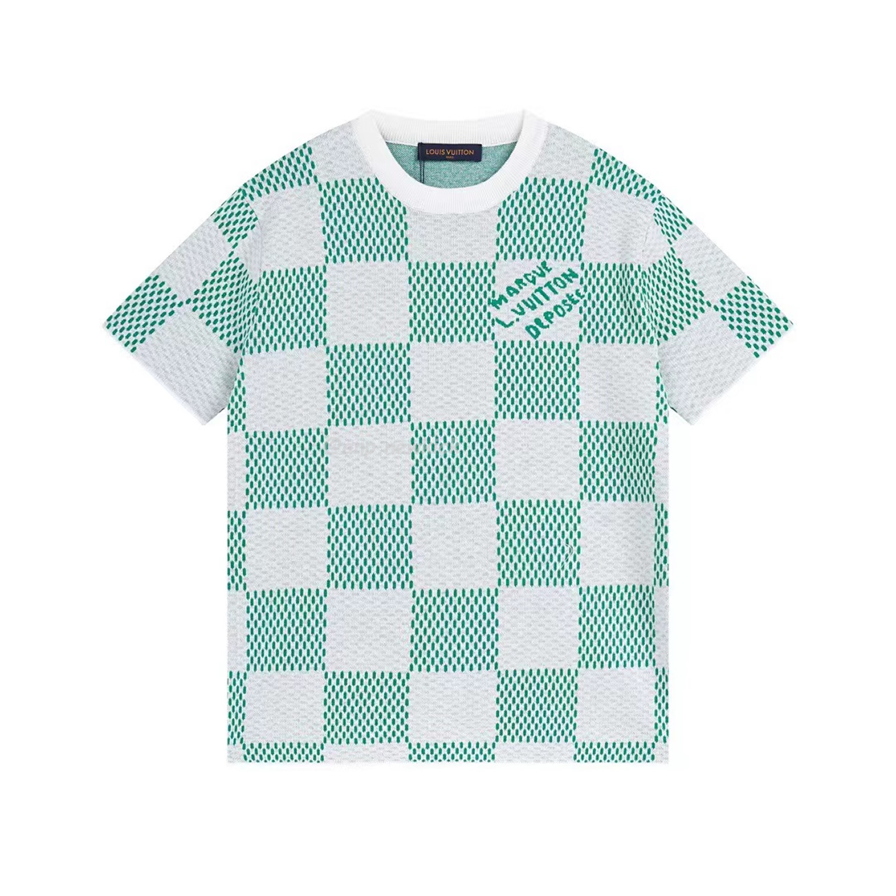 Louis Vuitton Round Necked Checkerboard T Shirt (6) - newkick.vip